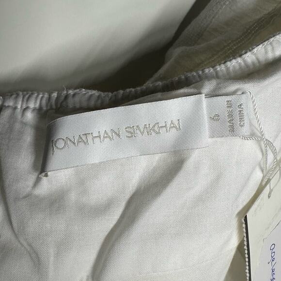 NWT | Jonathan Simkhai | BEA GAUZE MINI DRESS | White | Size 6 - Picture 14 of 15